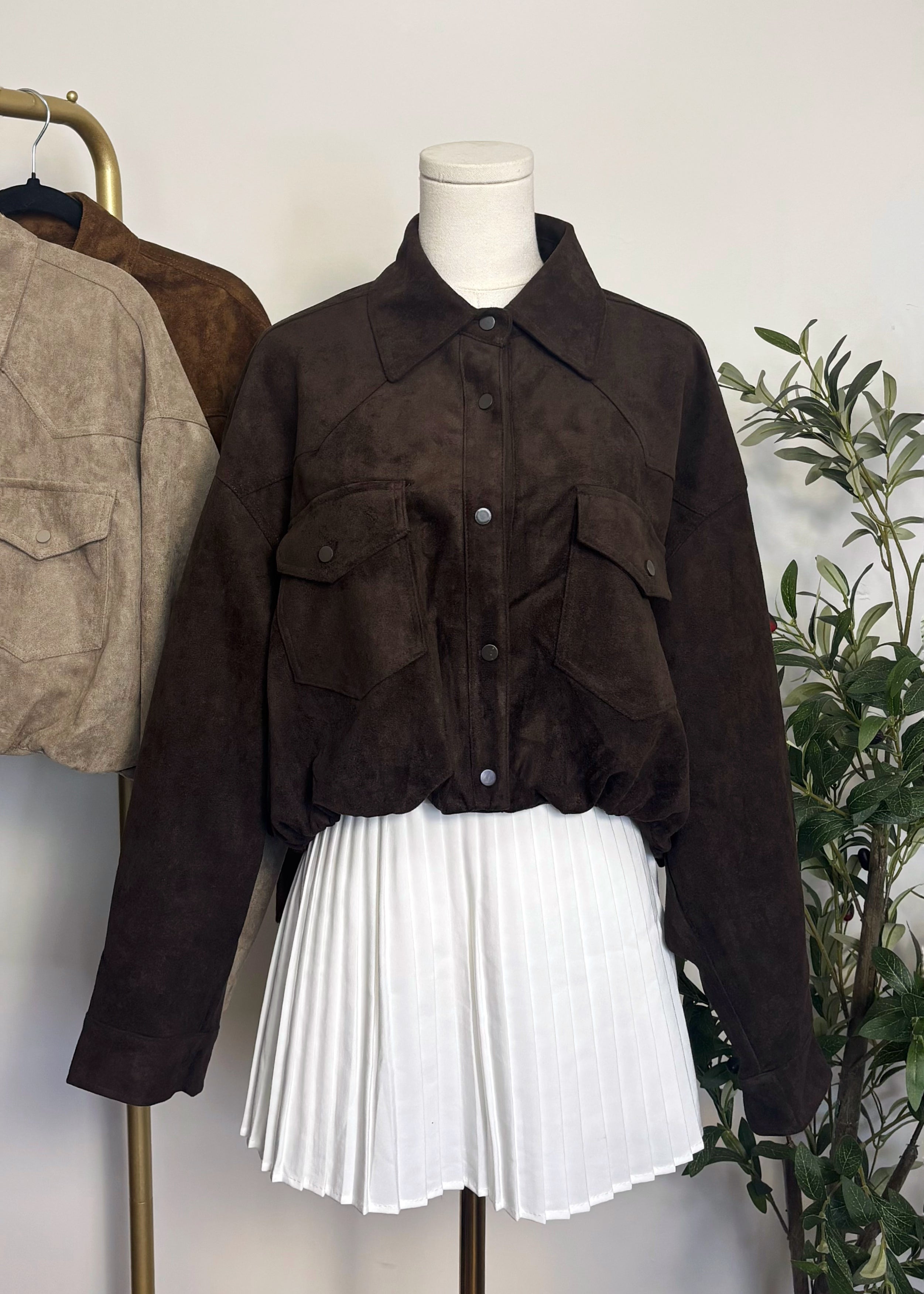 Suede Cropped Jacket