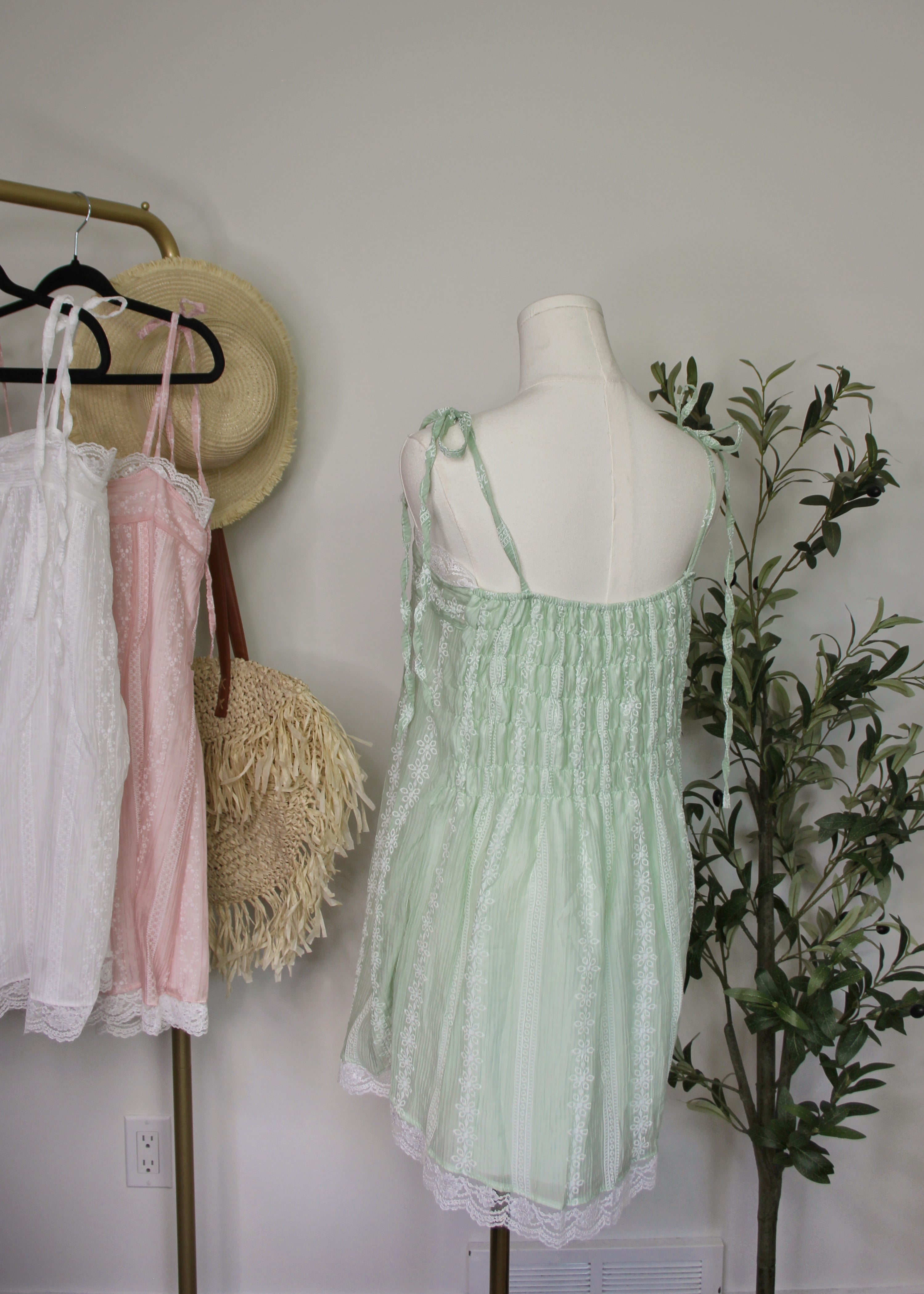 Lace Tie-Strap Dress