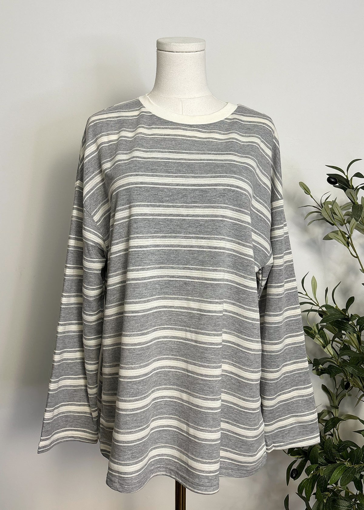 Grey Stripe Top