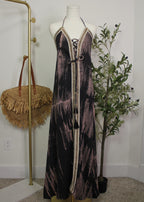Boho Tie-Dye Halter Maxi Dress