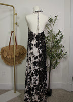 Boho Tie-Dye Halter Maxi Dress