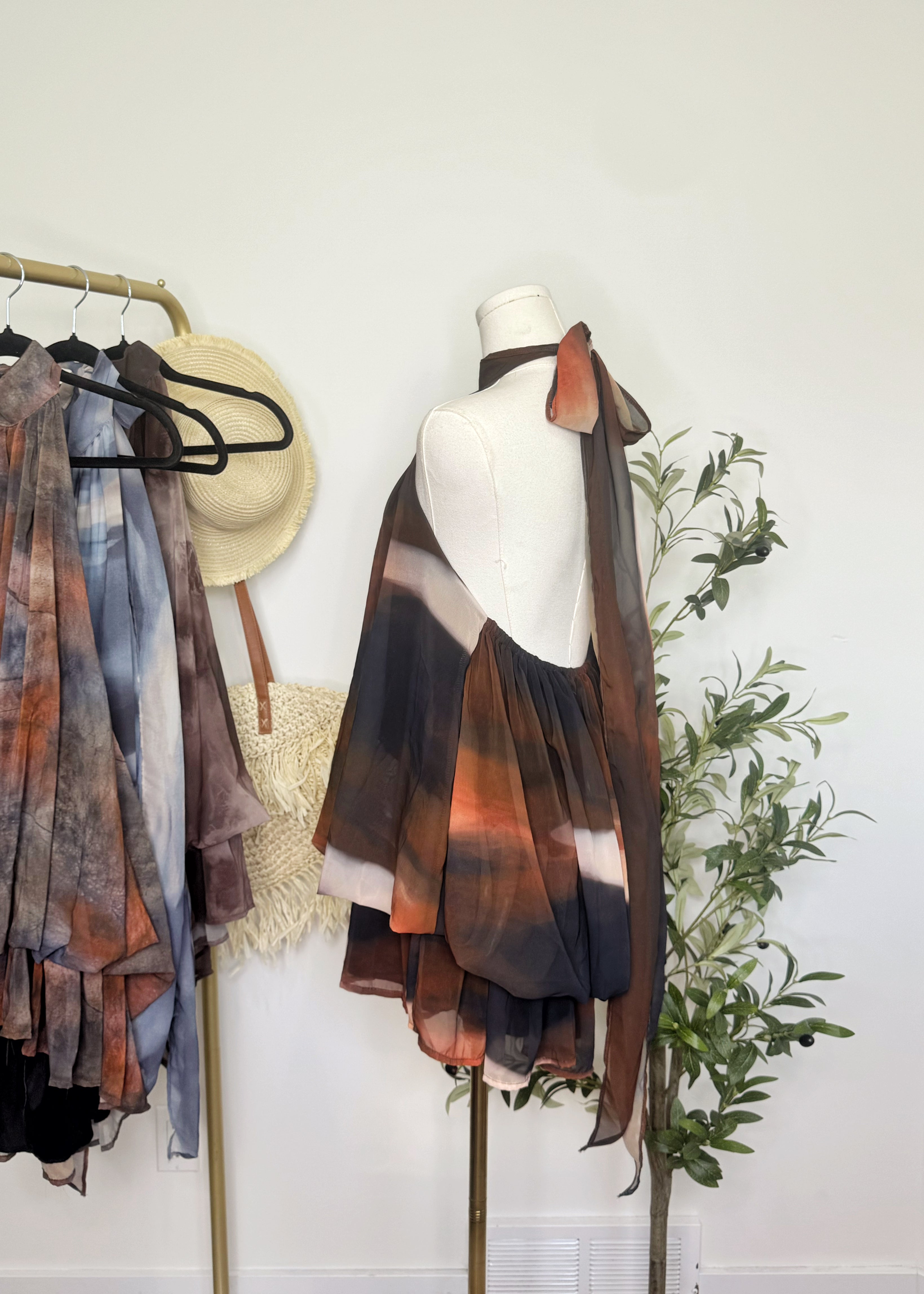 Abstract Halter Dress