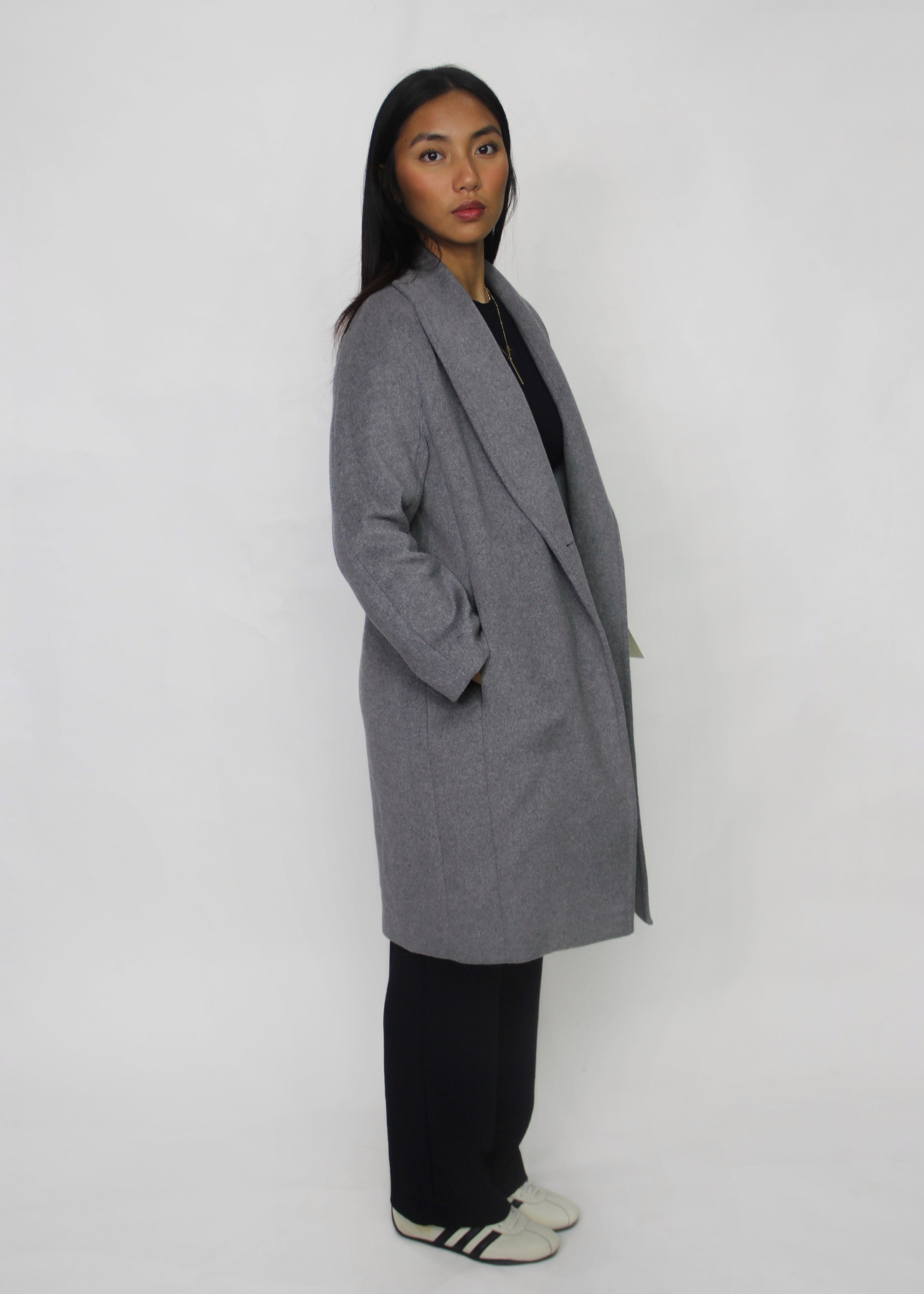Grey Wool Blend Coat