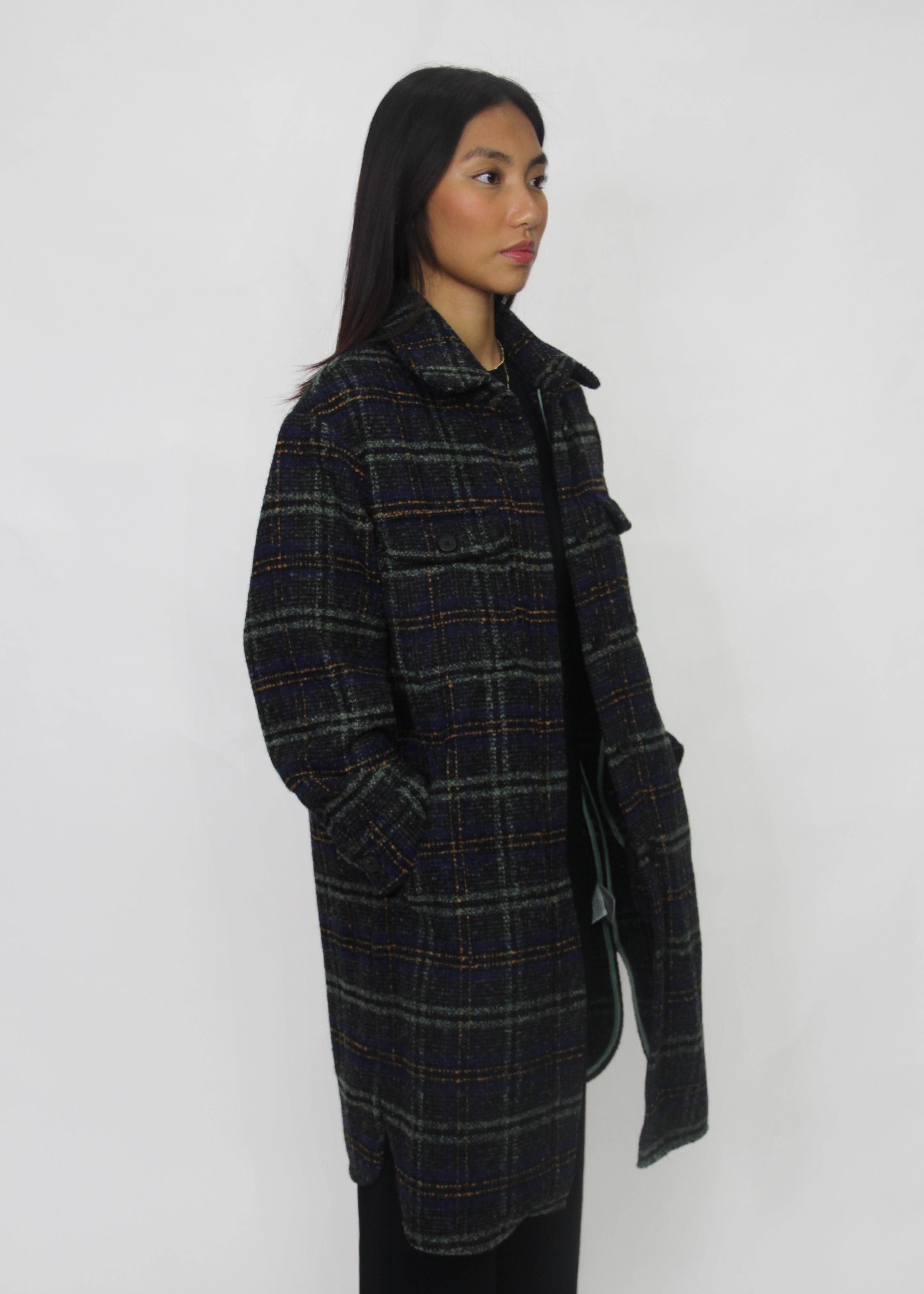 Plaid Wool Coat