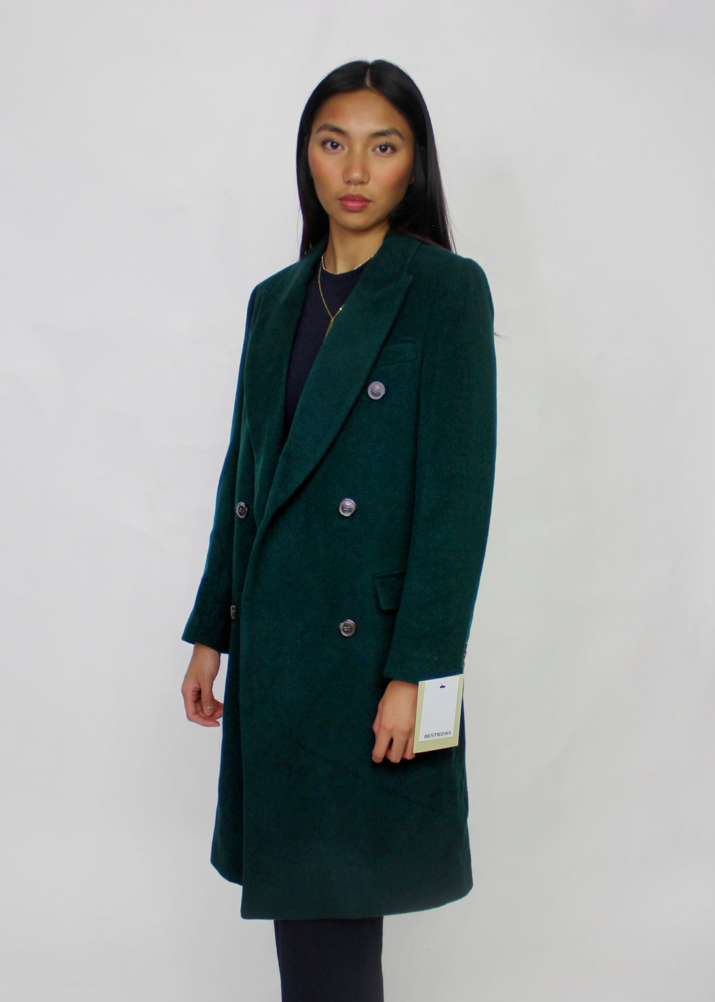 Dark Green Double-Breasted Coat
