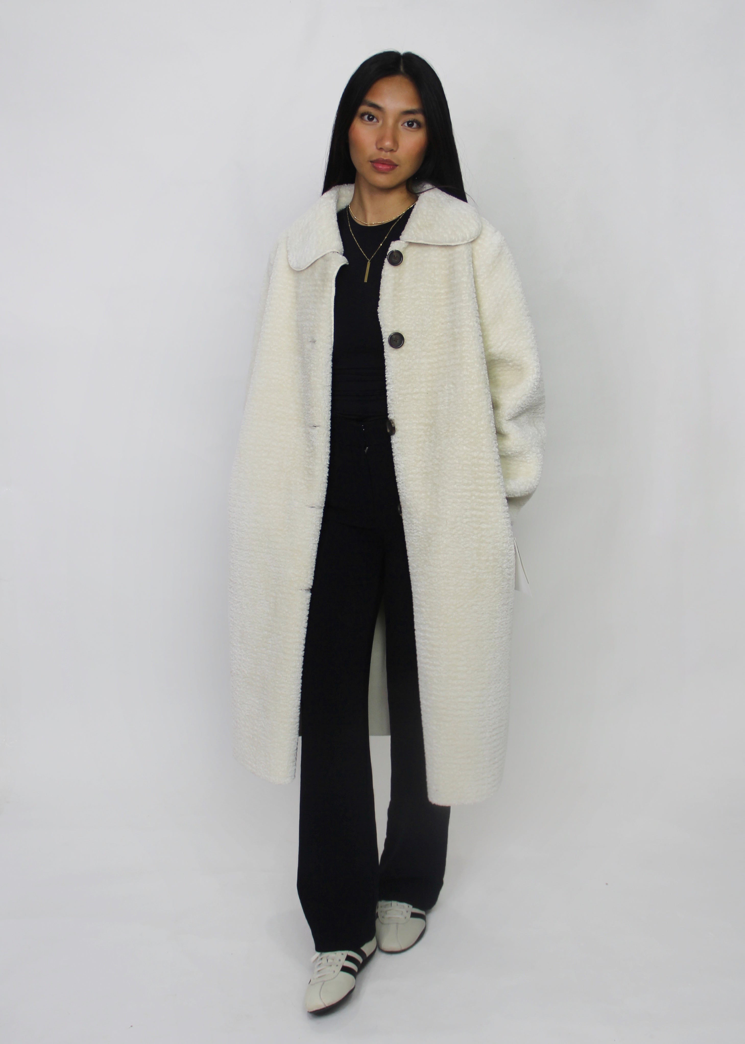 White Faux Fur Coat