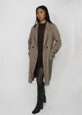 Taupe Double-Button Coat