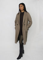 Taupe Double-Button Coat