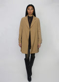 Trench-style coat with a dress-like fit
