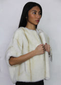 Ivory Faux Fur Cape Top