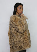 Textured Faux Fur Coat
