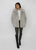 Grey Faux Fur Coat