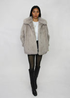 Grey Faux Fur Coat