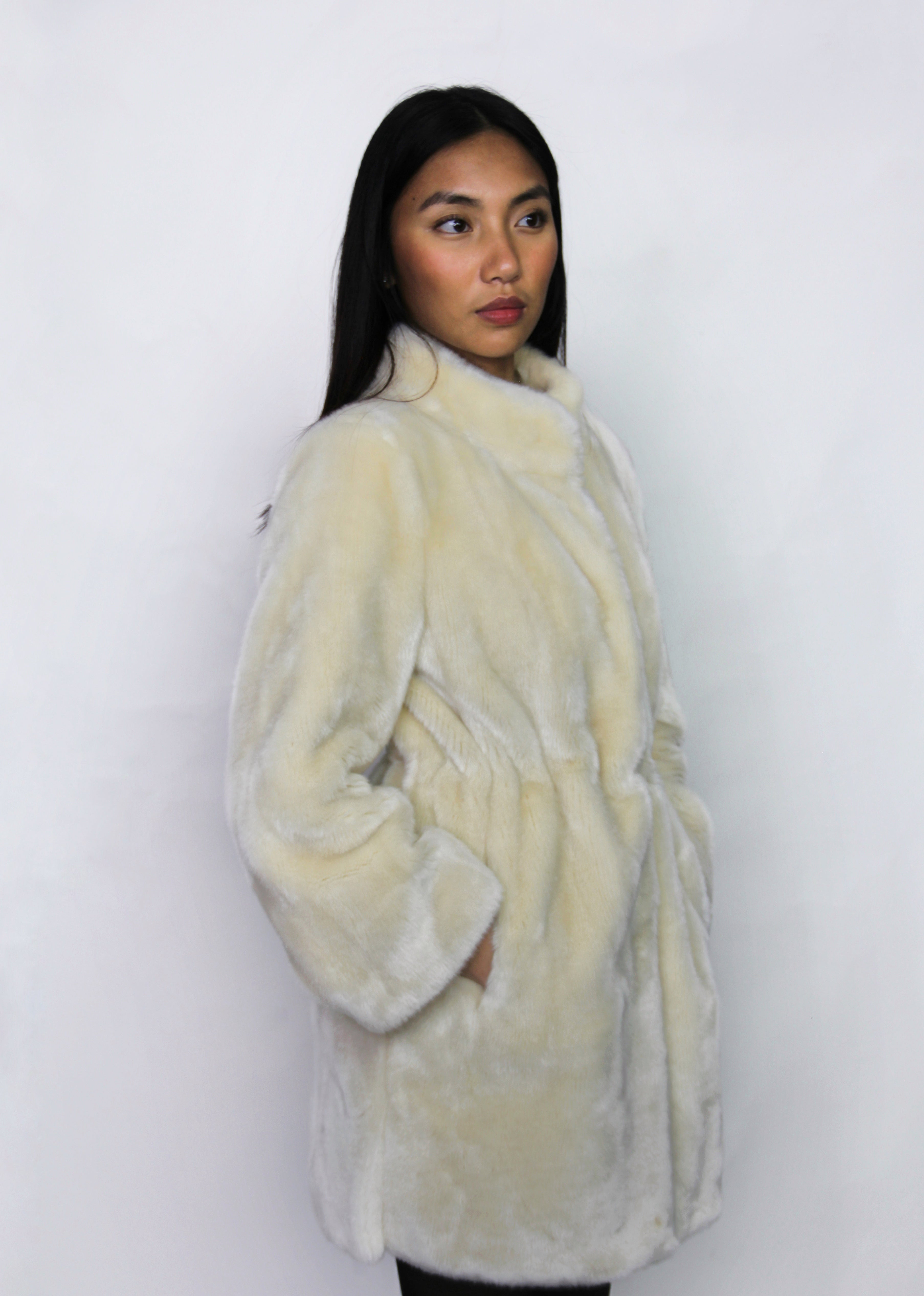 Ivory Faux Fur Coat