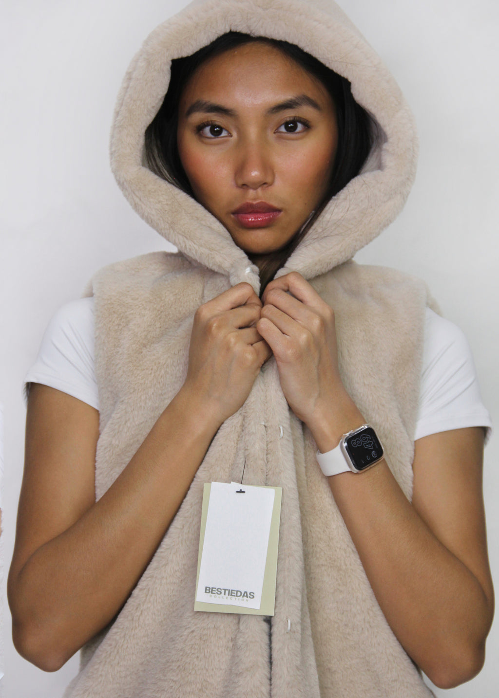 Hooded Faux Fur Vest