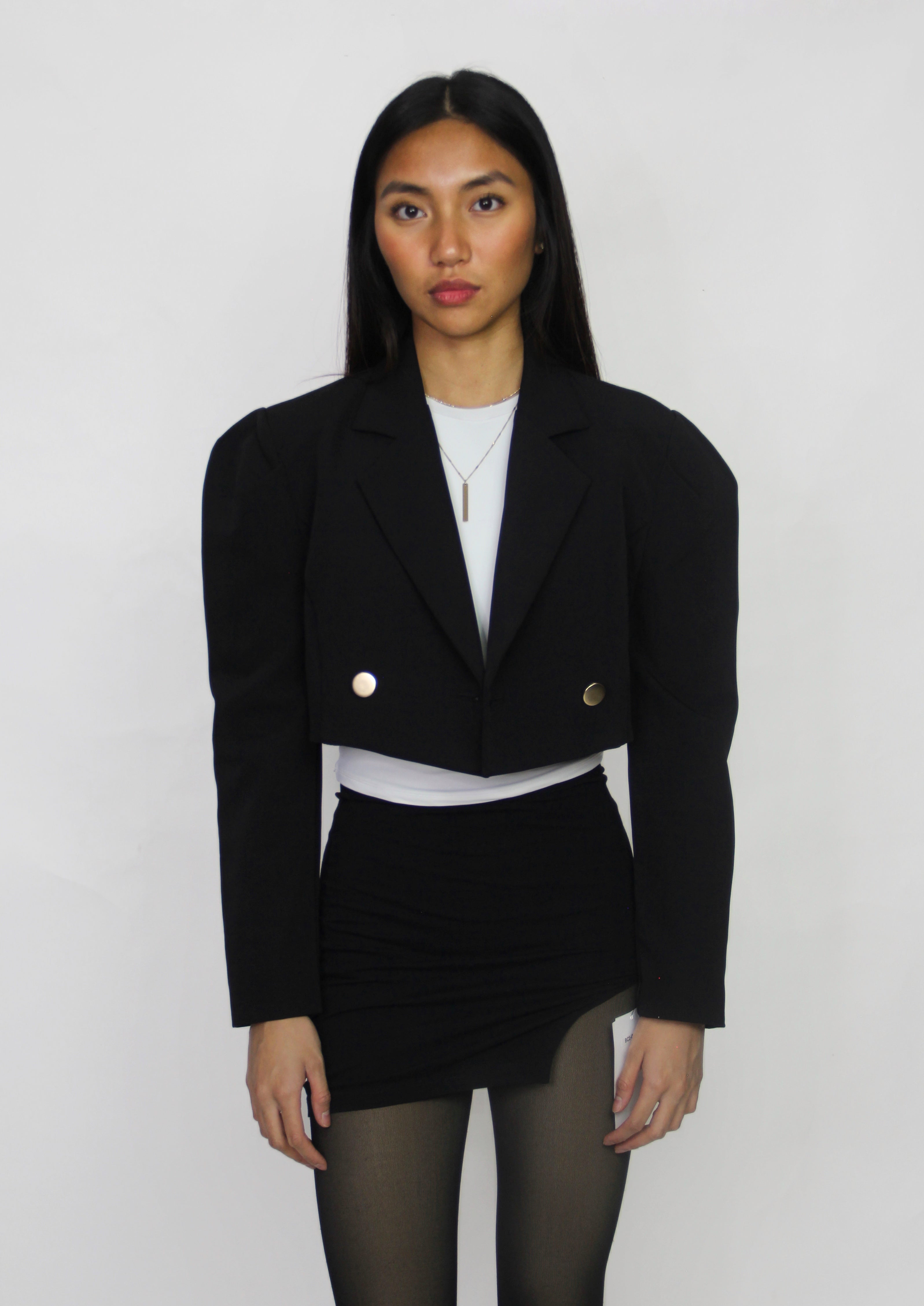 Black Cropped Blazer