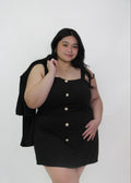 Classic Button Mini Dress Set with Jacket