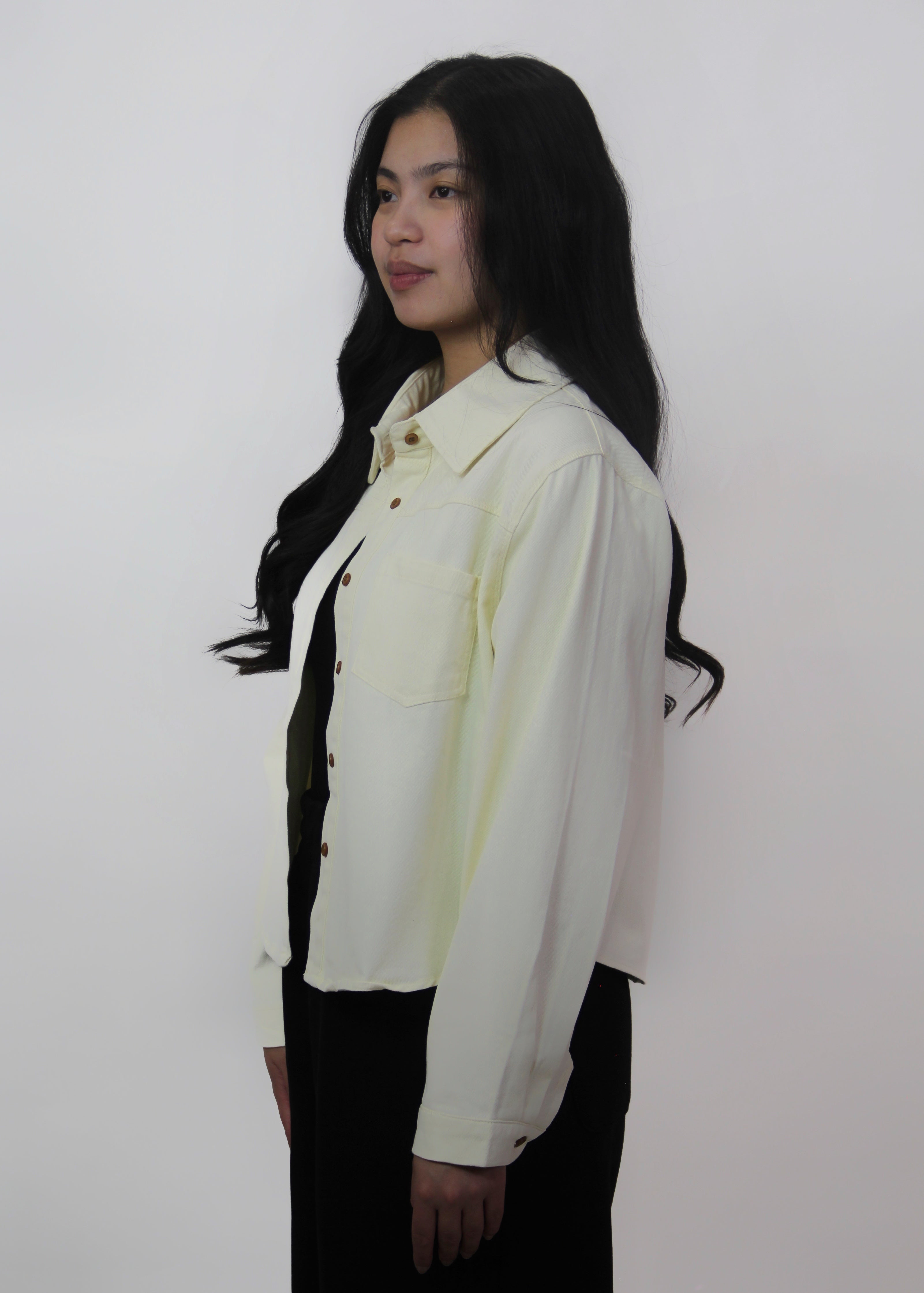 Soft Denim Semi-Crop Jacket