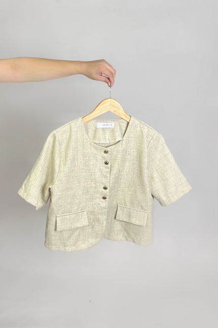 Tweed Cropped Button Top (M-L)