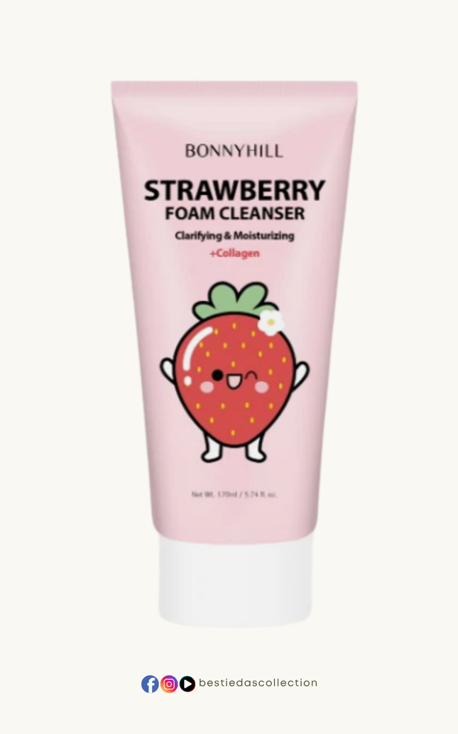Bonnyhill Strawberry Foam Cleanser with Collagen – Clarifying & Moisturizing (175ml)